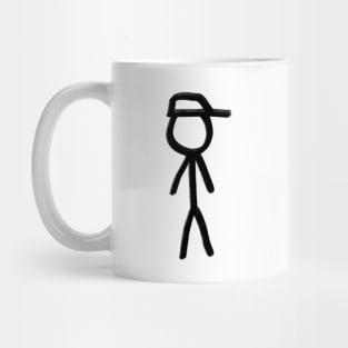 Simple stick figure, hand drawn, of a boy, or man Mug